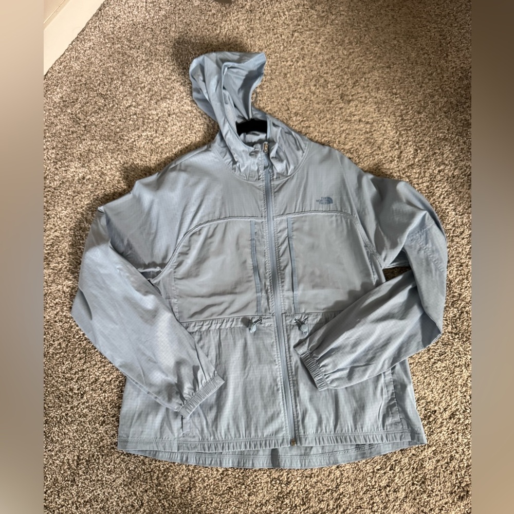The North Face Pale Blue Hooded Running Jacket (Size Small!